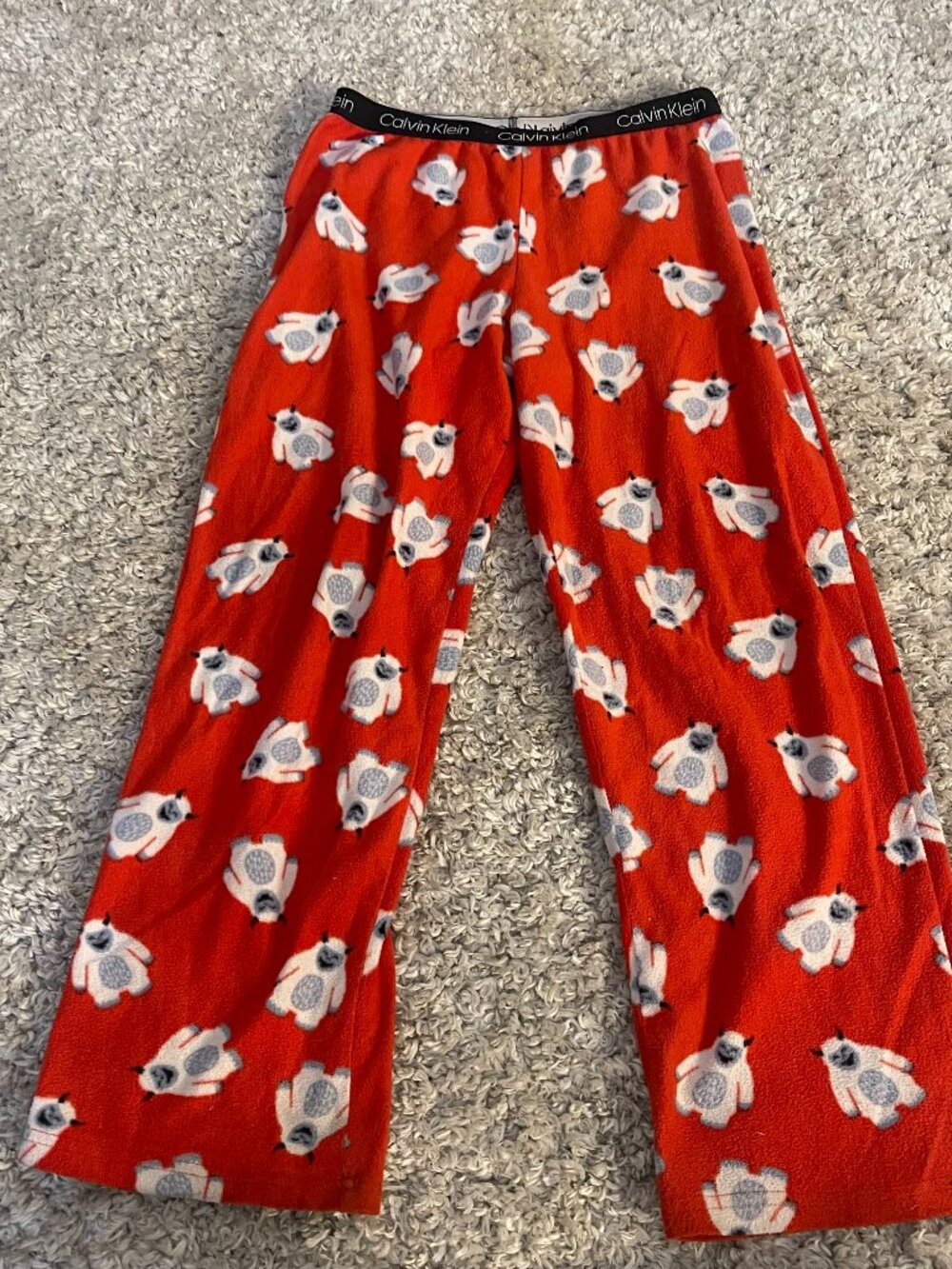 Calvin Klein Kids 10/12 Red Yeti Fleece Pajama Pants